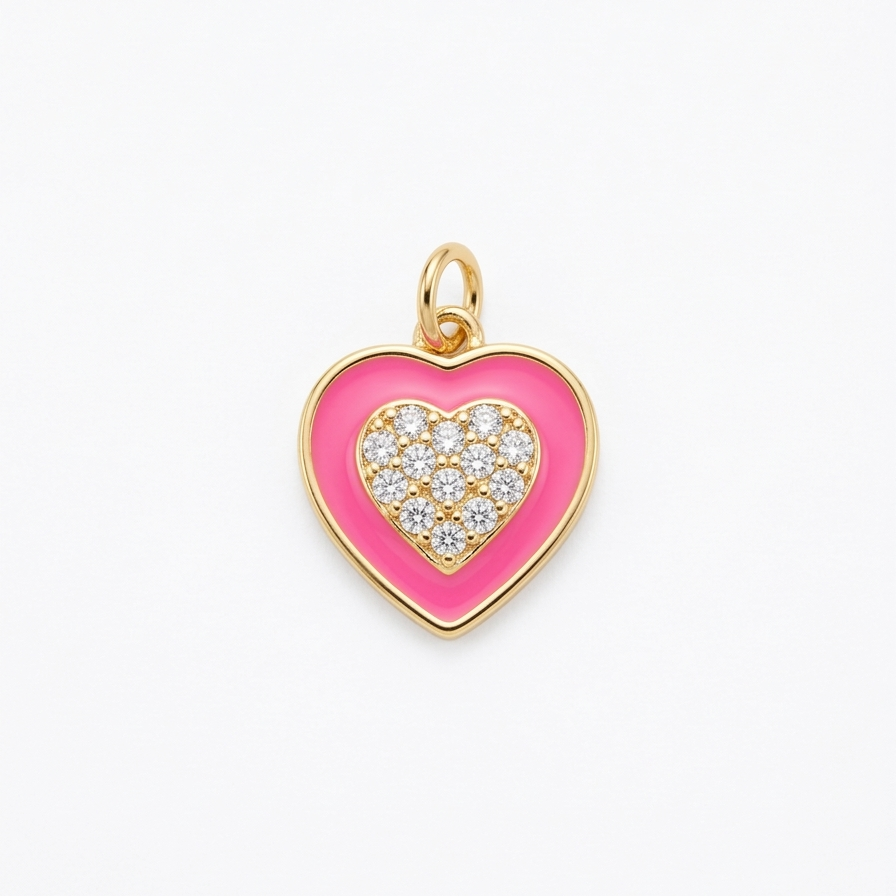 CHARM | corazón pink shiny