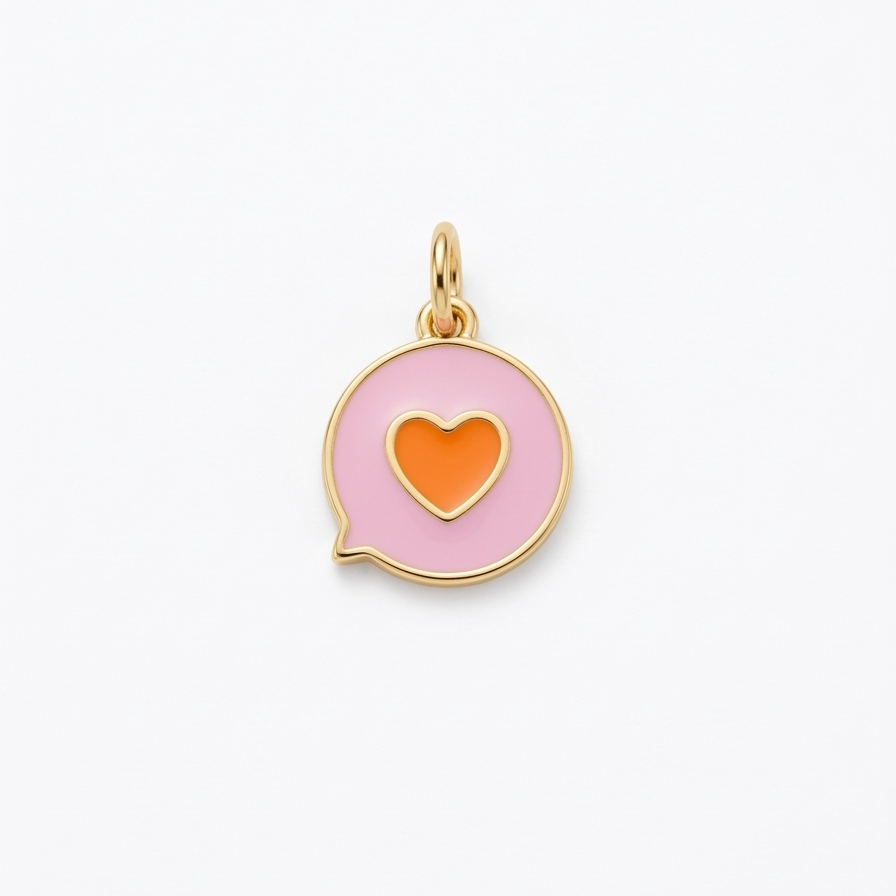 CHARM | Signo con corazón naranjo