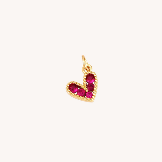 CHARM | Corazón Rosado Brillos