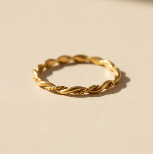 Anillo Trenza Dorada