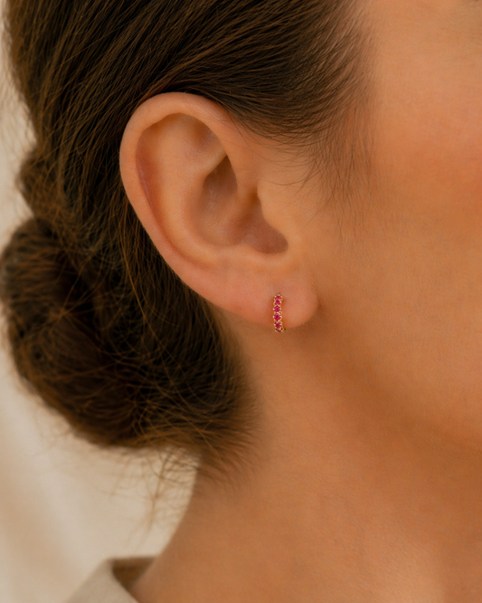 Aros Argollas | Rosado Brillos