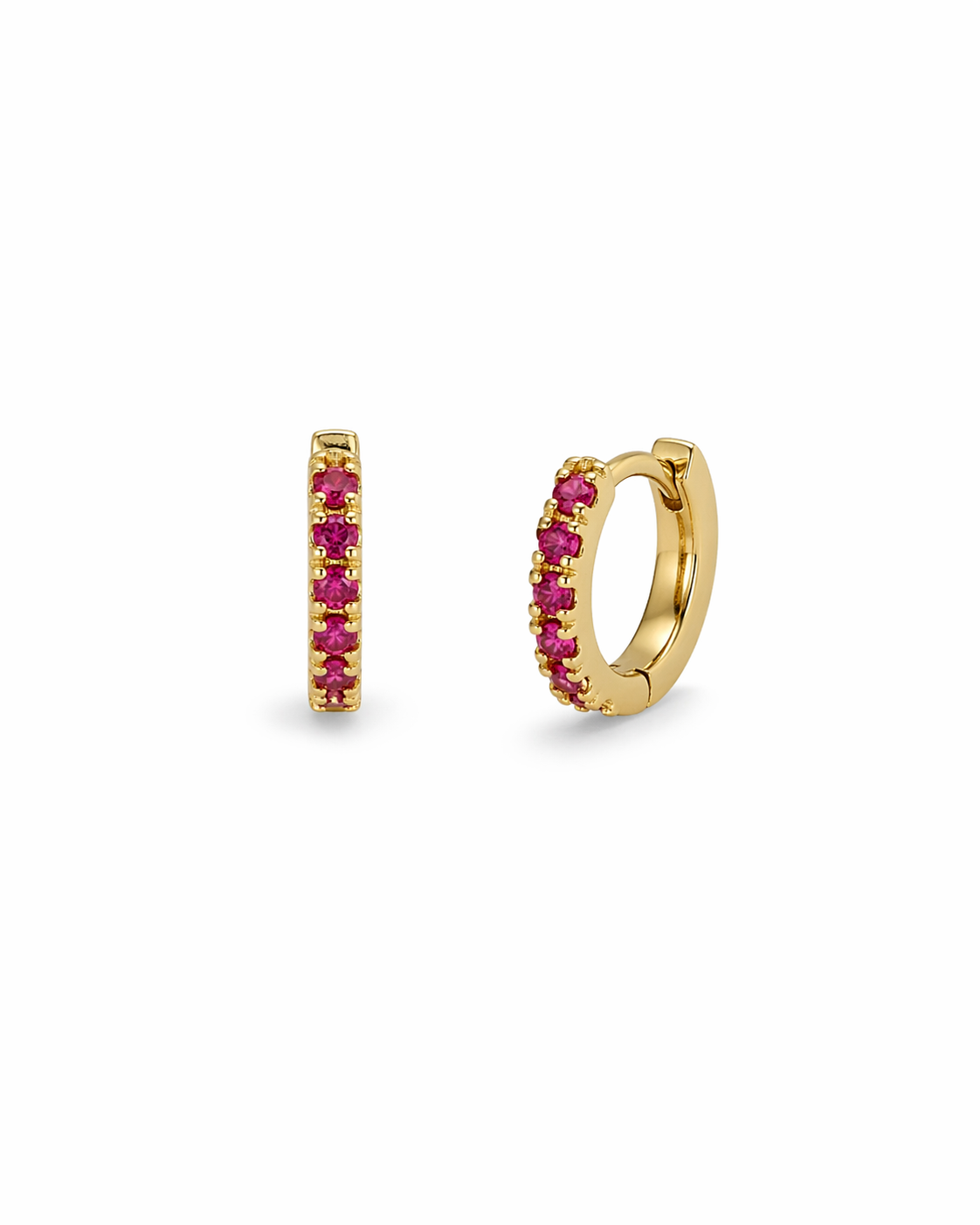 Aros Argollas | Rosado Brillos