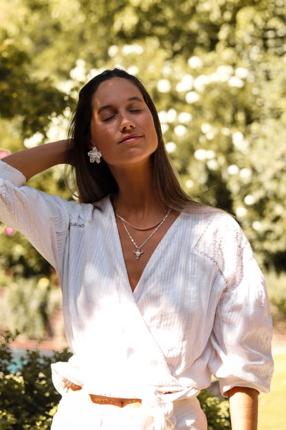 Aros Flor Plata