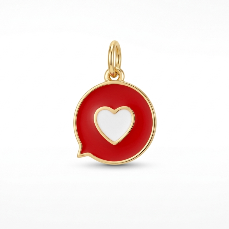 CHARM | Medalla roja con corazón