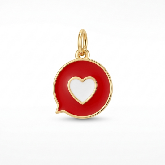 CHARM | Medalla roja con corazón