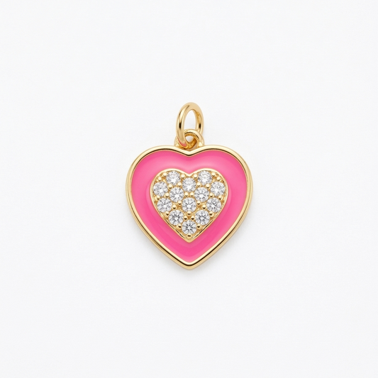 CHARM | corazón pink shiny