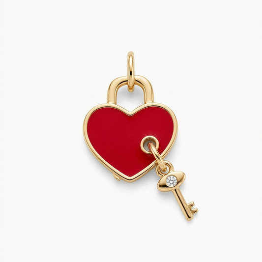 CHARM | Corazón pink con llave