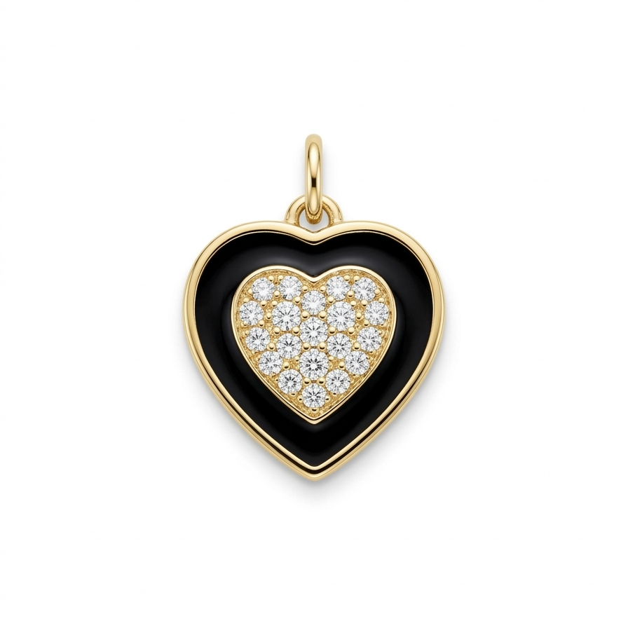 CHARM | Corazón shiny negro