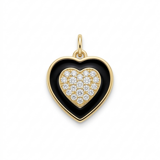 CHARM | Corazón shiny negro