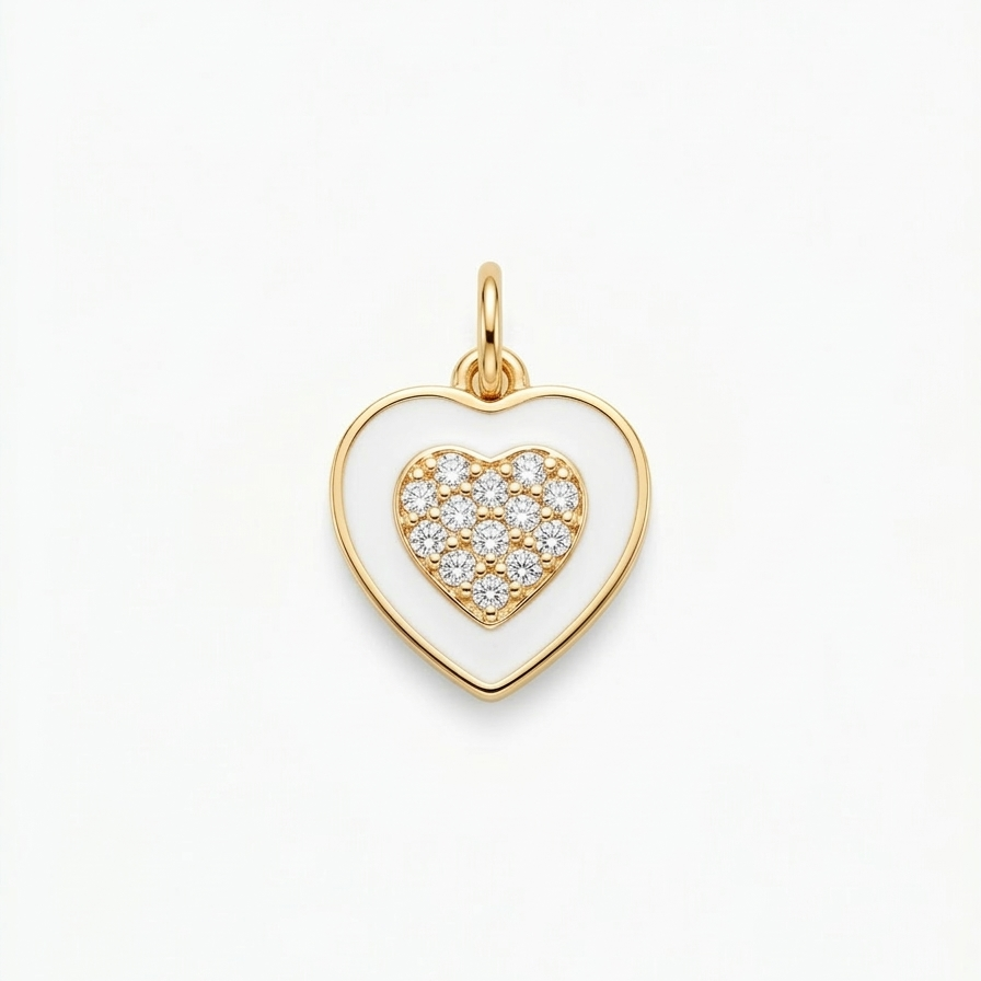 CHARM | Corazón blanco shiny