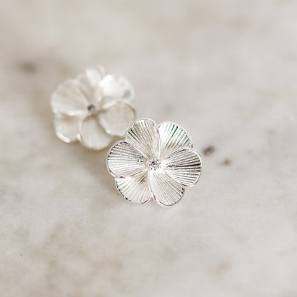 Aros Flor Circones Plata